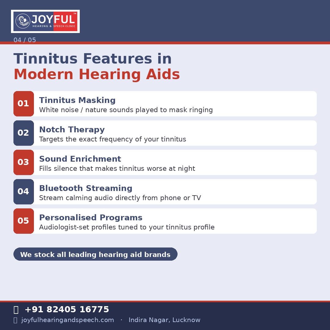 Built-in Tinnitus Therapy Features