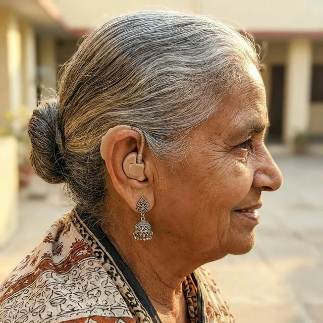 Person wearing ITE Hearing Aid